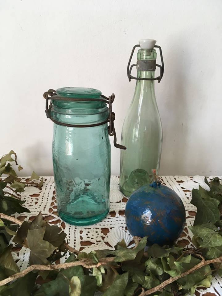 Set of old jar and bottle