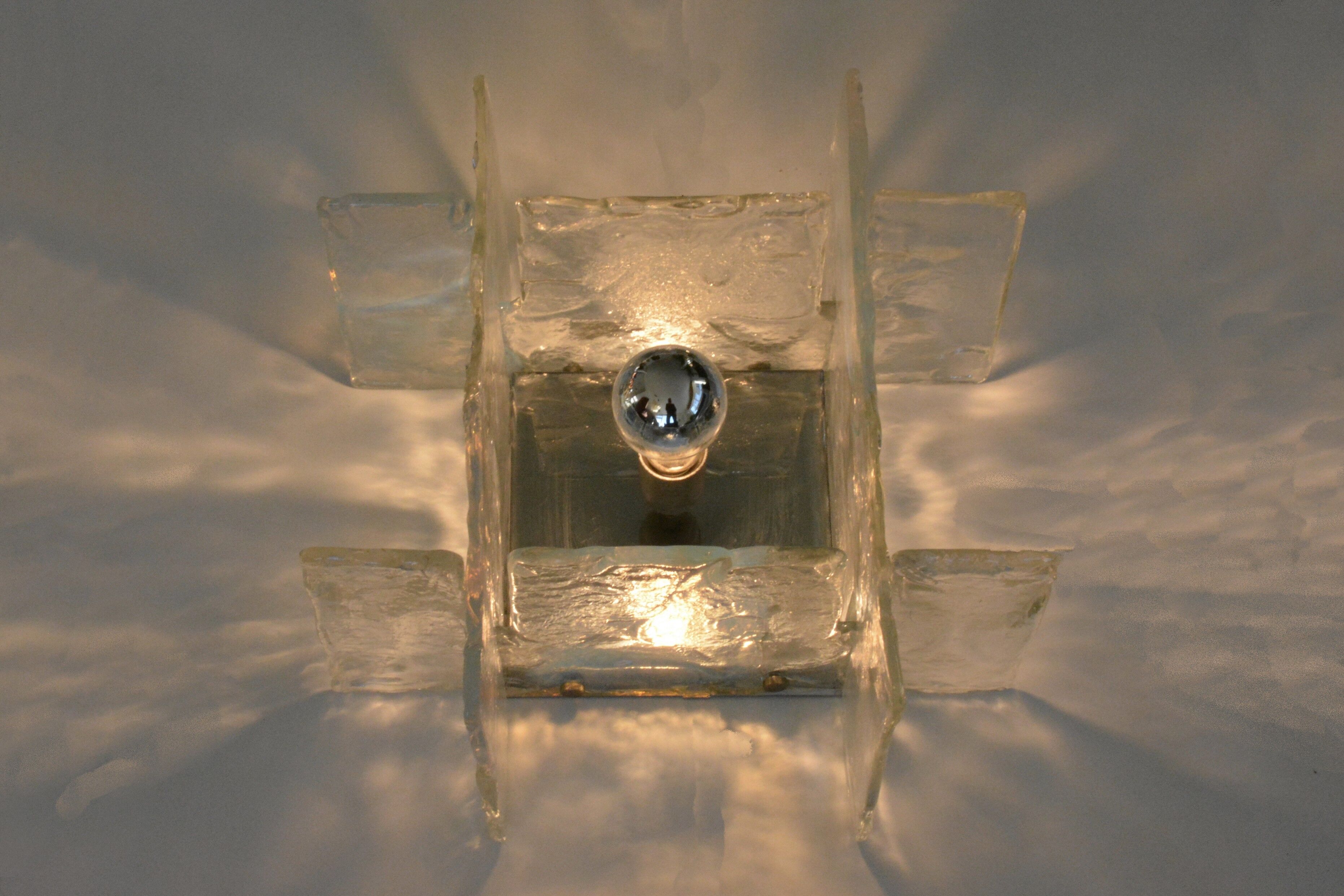 Illuminated glass sculpture by Carlo Nason 70s