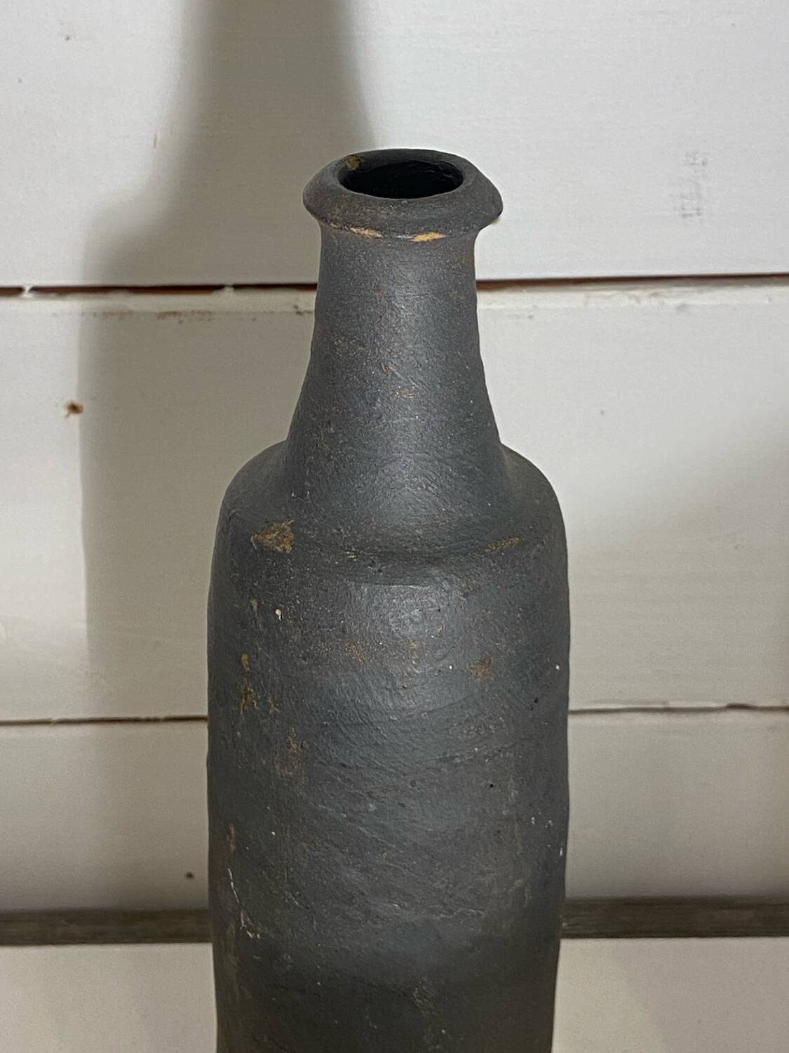 Set of two folk art ceramic bottles