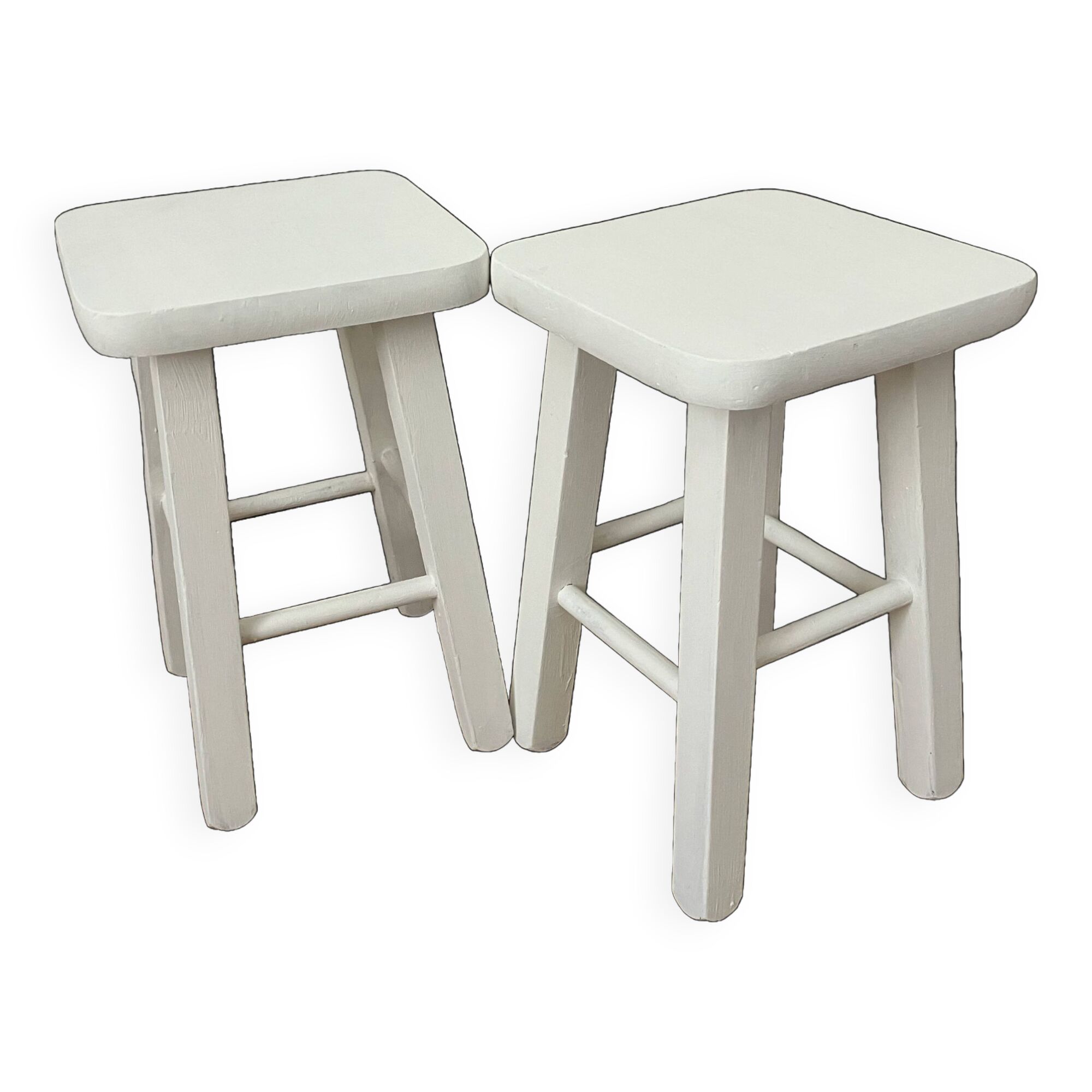 Paire de tabourets blancs