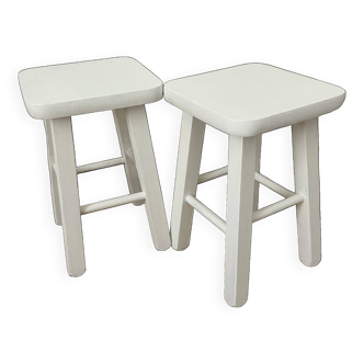 Pair of white stools