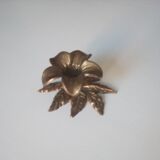 Vintage flower candlestick in chissed solid brass