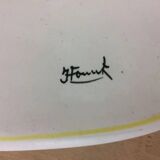 Cheese platter signed Fonck Vallauris, 1960s ceramic