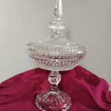 Diamond tip candy dish/sweetheart on crystal base, 1970