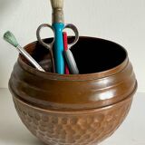 Planter by villedieu in vintage brown patinated copper