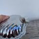 Silver-plated metal shell butter dish