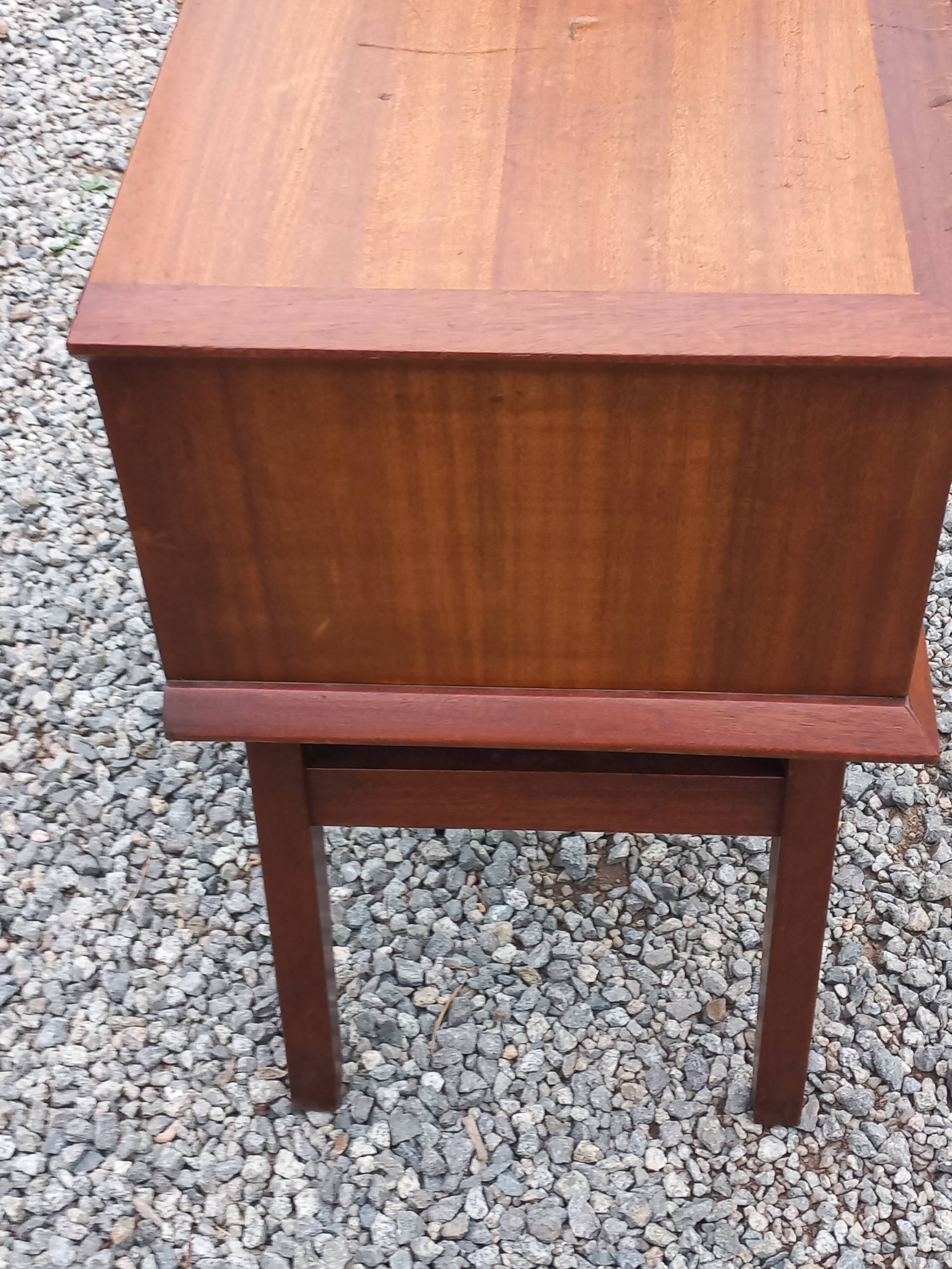 Vintage bedside table with compass legs from the 50s