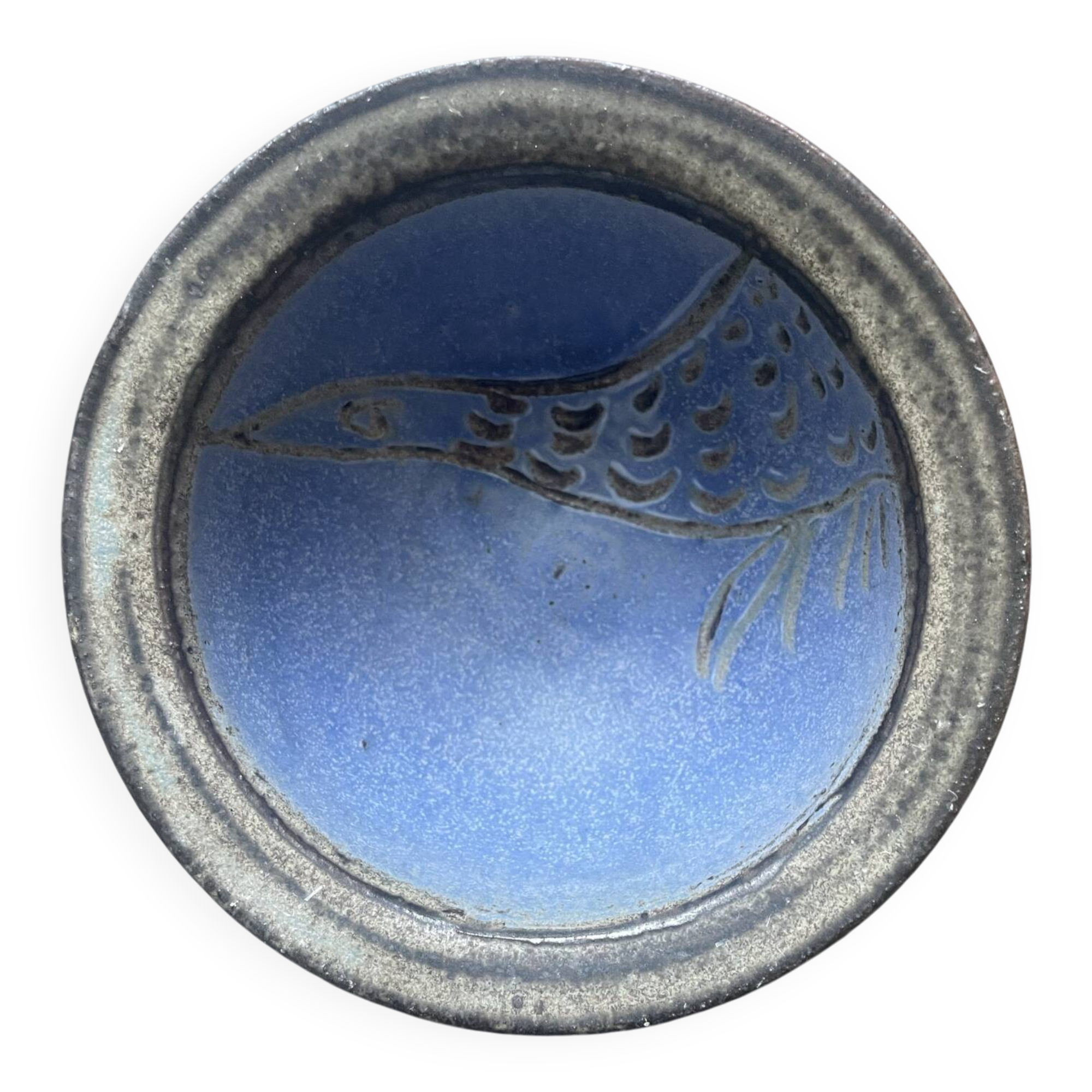 Bowl / ceramic dish agnès escala – fish decor – vallauris 60s