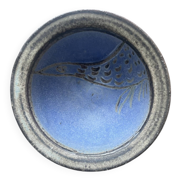 Bol / coupelle céramique agnès escala – décor poisson – vallauris 60s