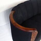 1930s Art Deco Curved Banana Sofa