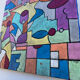 Abstract geometric coloured painting