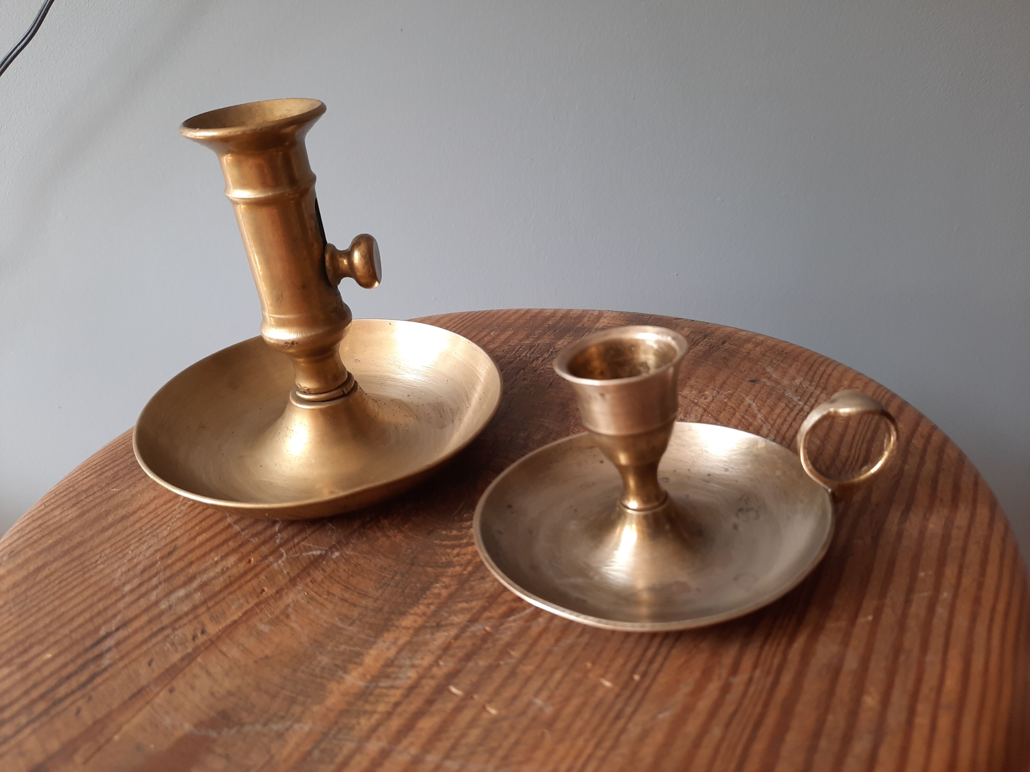 Pair of brass candlesticks