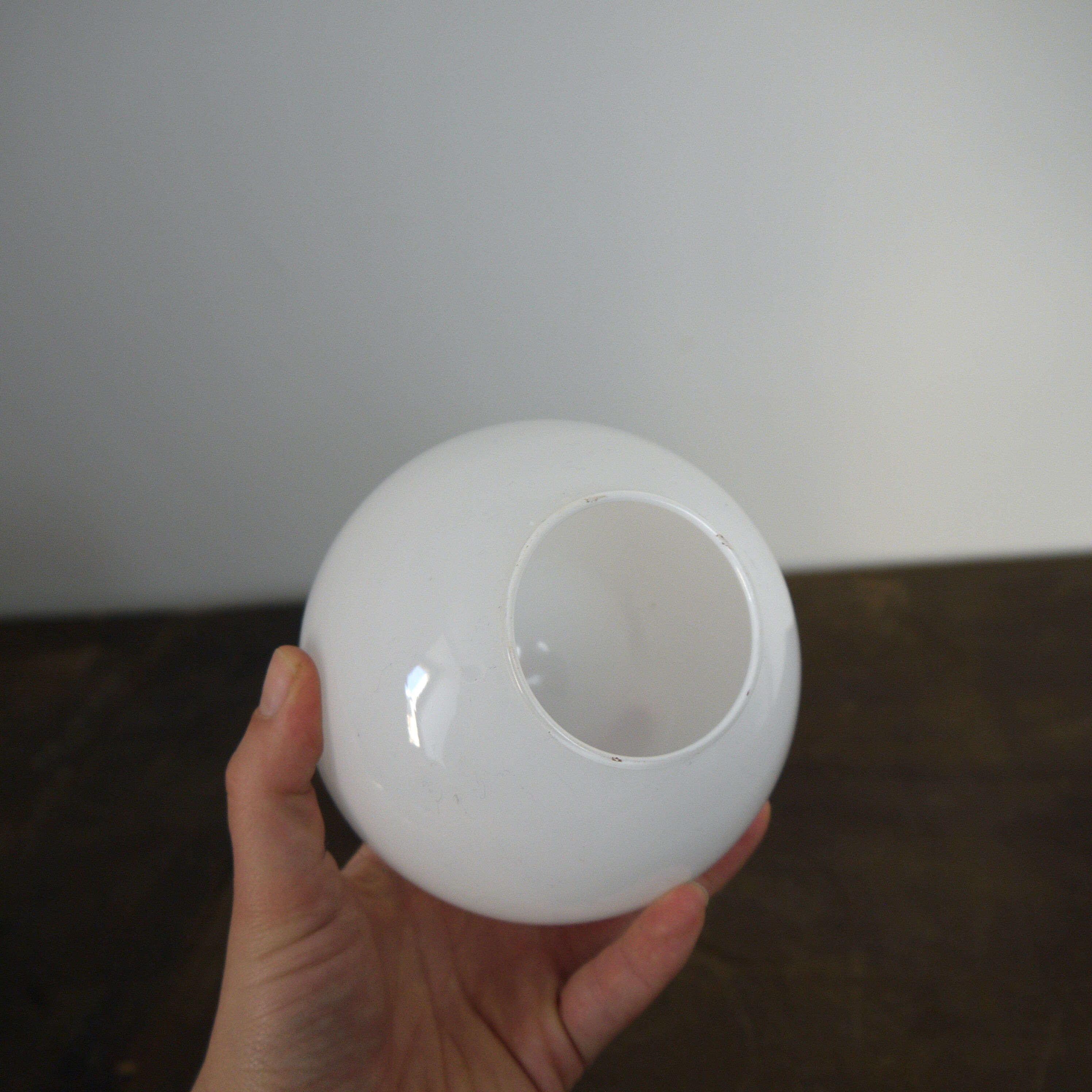 White glass globe -10