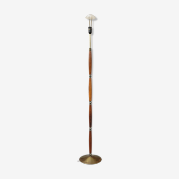 Scandinavian lamppost 1960s in teak and gold metal