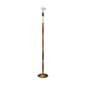 Scandinavian lamppost 1960s in teak and gold metal