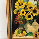 Oil on canvas sunflowers