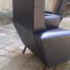 Pair of armchairs vintage year 60 imitation black leather