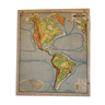 Carte géographique scolaire ancienne Continent Américain
