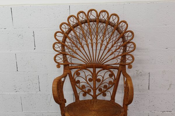 Fauteuil peacock Emmanuelle en rotin
