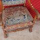 Louis XIII style carpeted chair