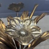 Vintage gilt metal flower side table, 1960s
