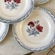 set of 5 Digoin Sarreguemines flat plates model Juliette / Nina Rosa 50s