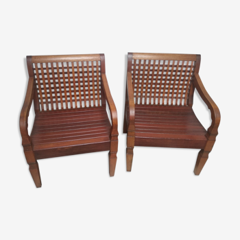 Paire de fauteuils en bois de rose du Brésil