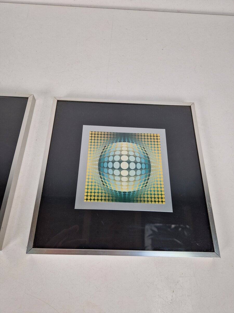 Victor Vasarely, Compositions, 1970s, Gelatin Offset Lithographs, Set of 2