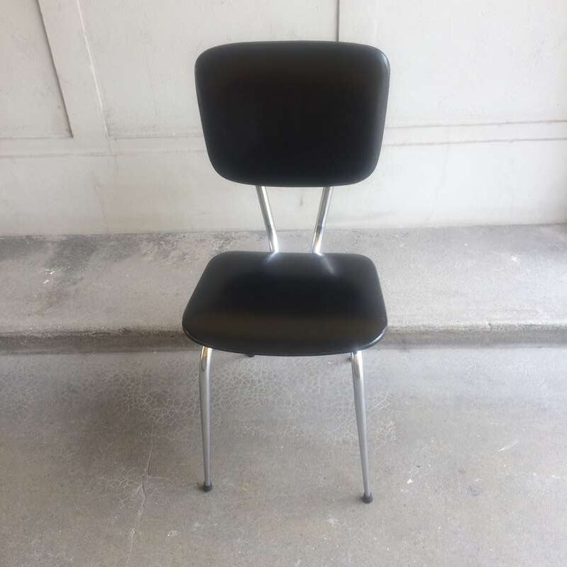 Vintage black skai chair