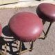 Lot de 4 tabourets de bar cuir et bois