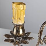 Pair of wall sconces with parrots and leaves
