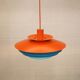 Unique blue and orange pendant lamp by Form Light model 52610, Denmark 70s.