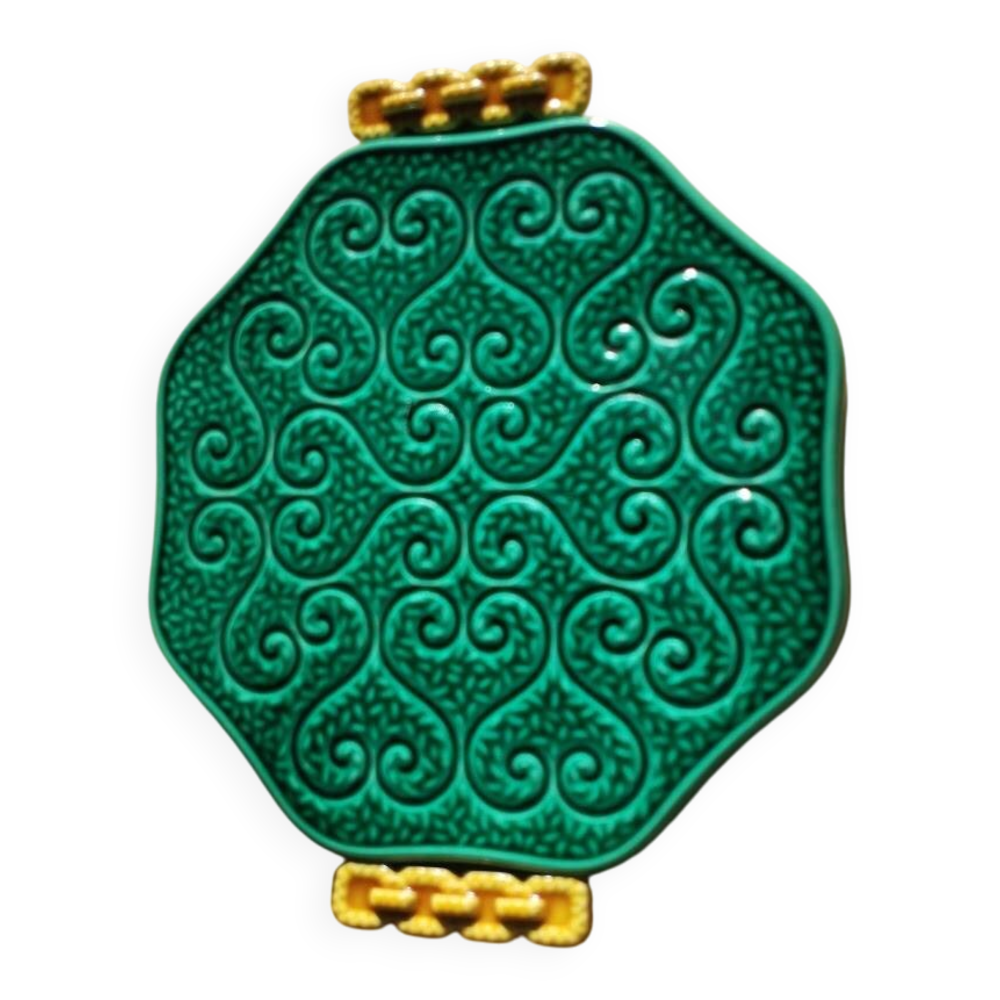 flat dish in slipware