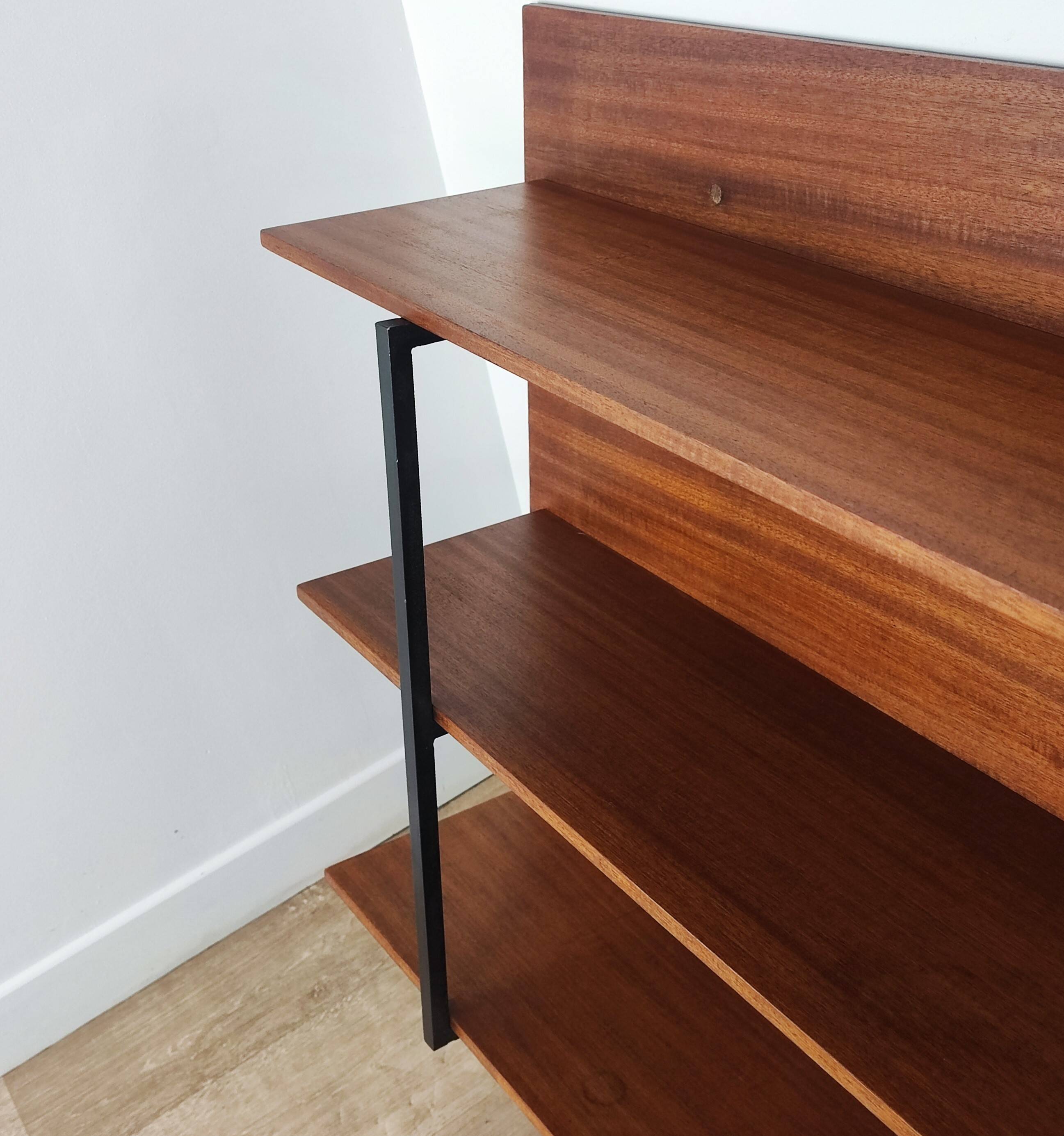 60s wall bookcase shelf