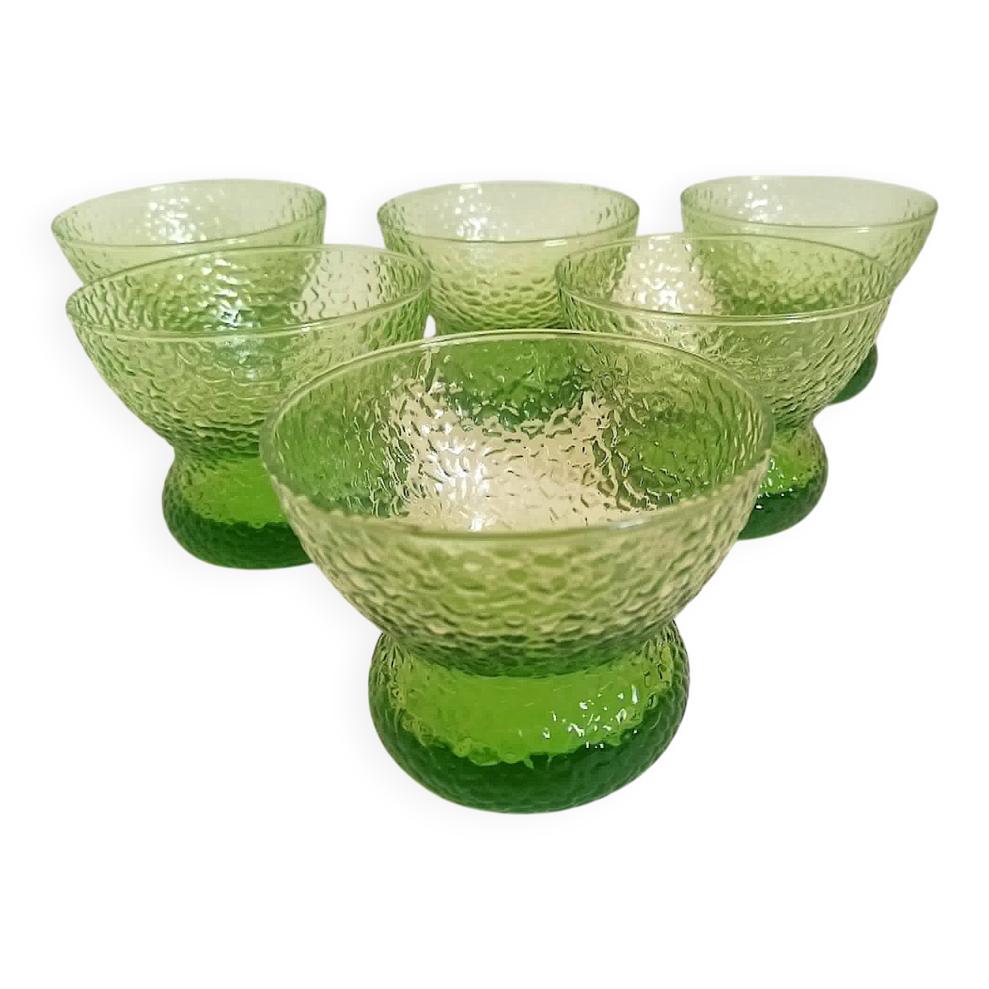 Set of 6 1970s bowls, diameter 11 cm.