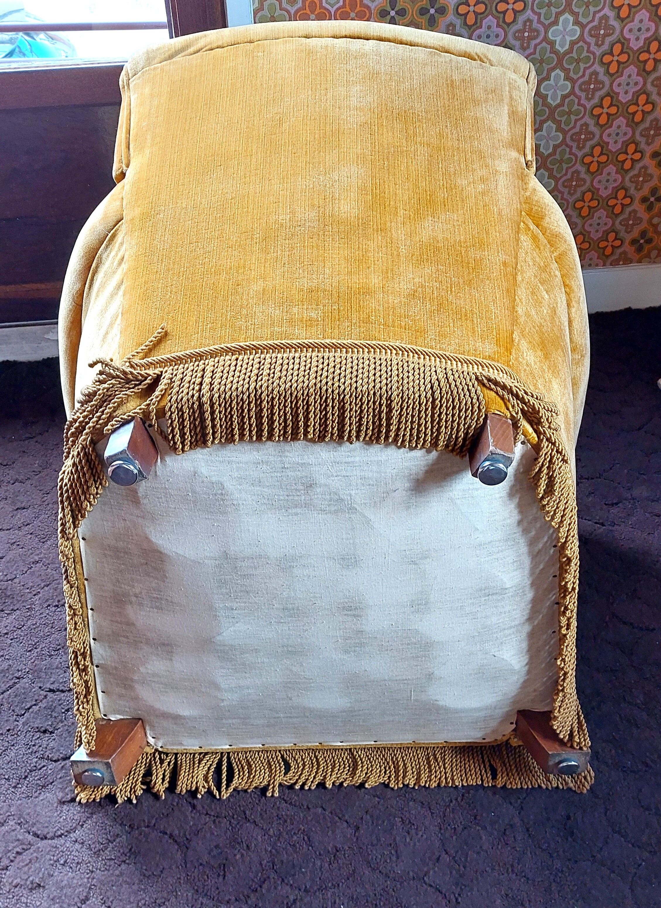 Velvet armchair 1940 vintage