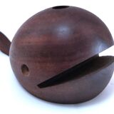 Scandinavian design wooden whale pen holder
