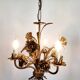 Hollywood Regency Roses kroonluchter, Verguld, Drie Armen, Italie