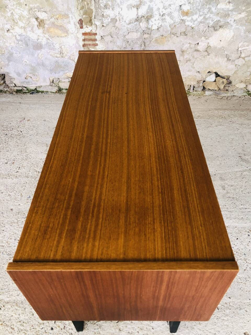 Teak storage unit with metal legs Circa 70's