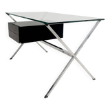 Franco Albini for Knoll - Chrome glass and black wood Desk