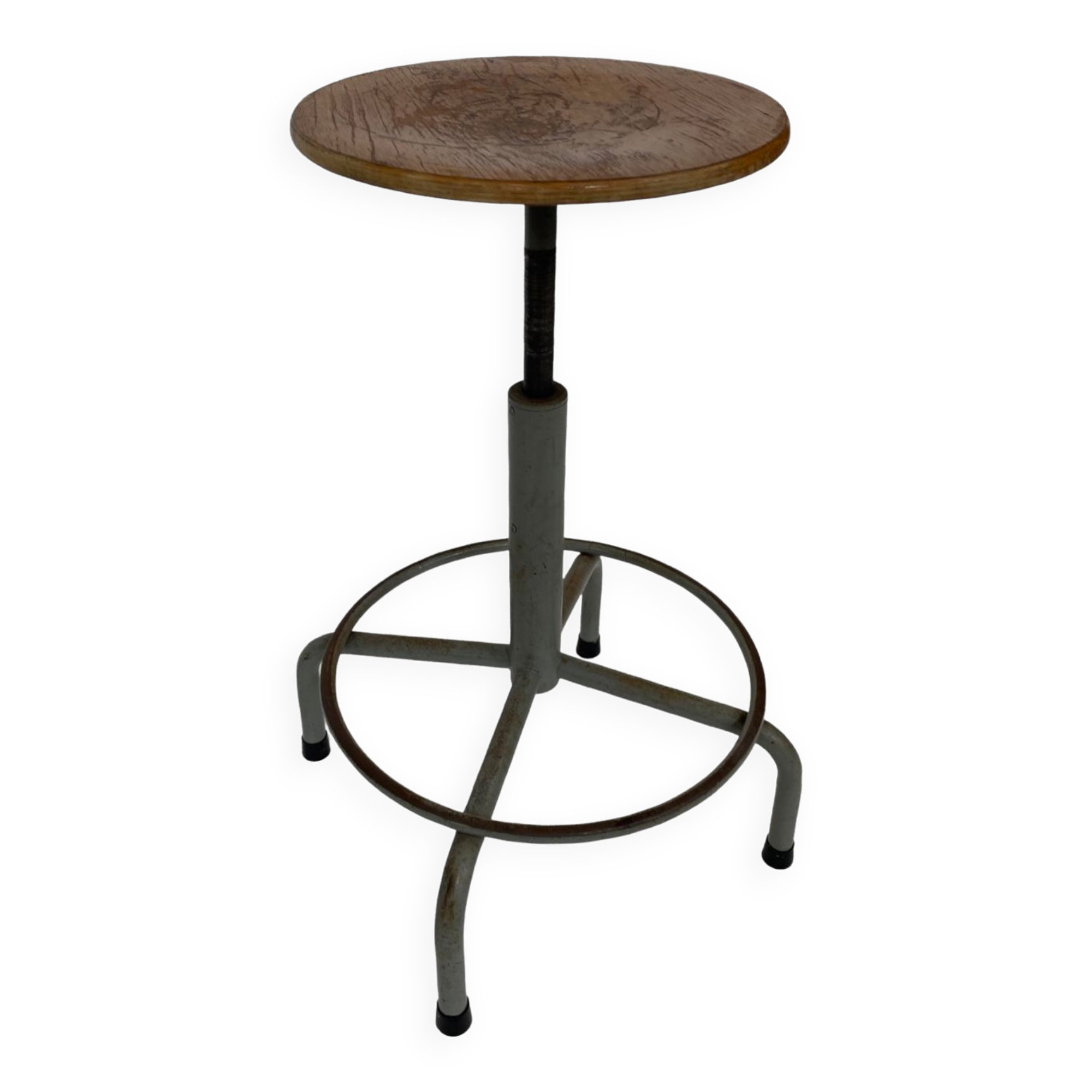 Vintage Industrial Workshop Stool Work Stool Adjustable In Height 60's design