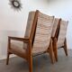 Lot 2 designer reconstruction rest armchairs from the 50s Free-Span / Guariche vintage