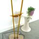 1950s floor lamp with pink and green shade and gold-coloured legs