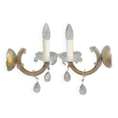 Pair of mid-century Murano glass tassel sconces, Treviso, Italy