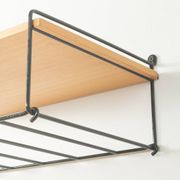 Functional telephone shelf, mid-century, ash wood and metal, 1950s