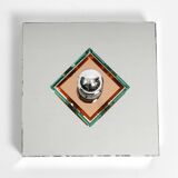 Stunning  large 1980s Italian mirror ceiling lamp in Postmodern design