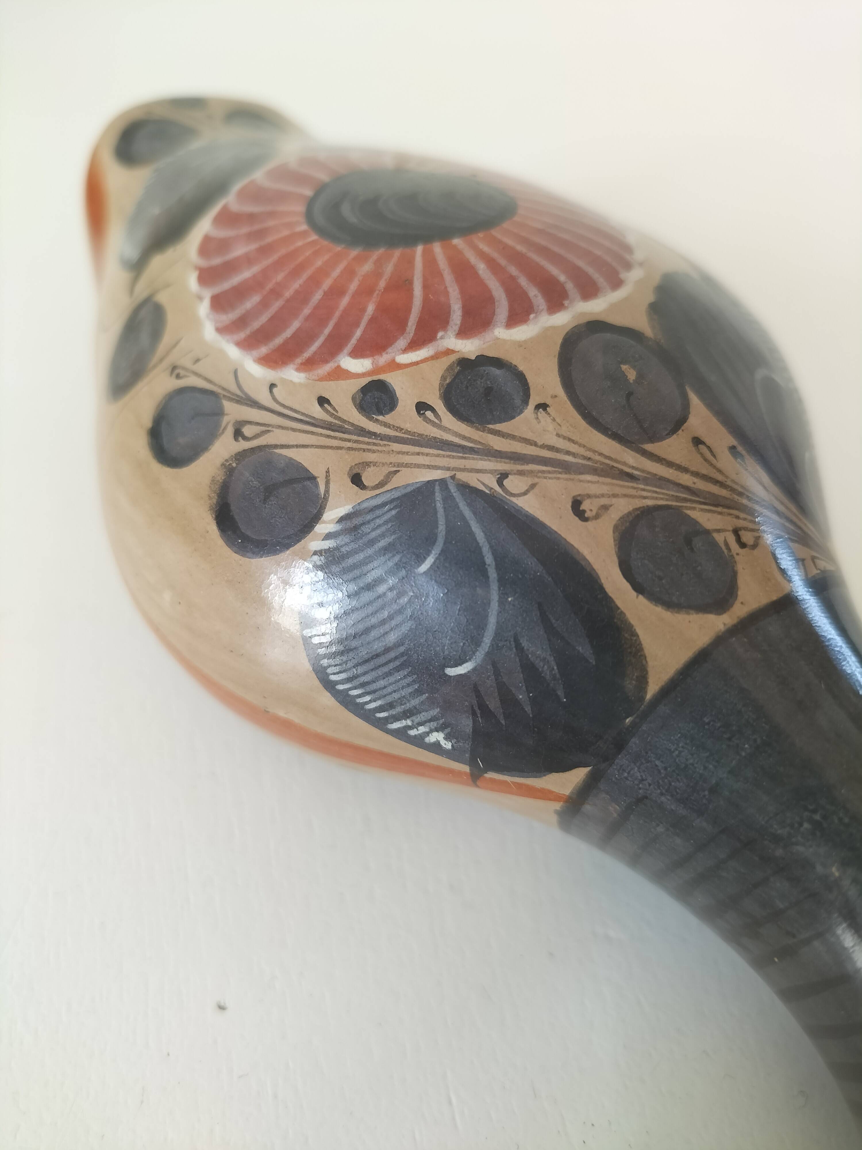 Vintage Mexican ceramic duck hand decorated
