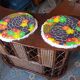 Bar rotin cannelé  et ses 2 tabourets
