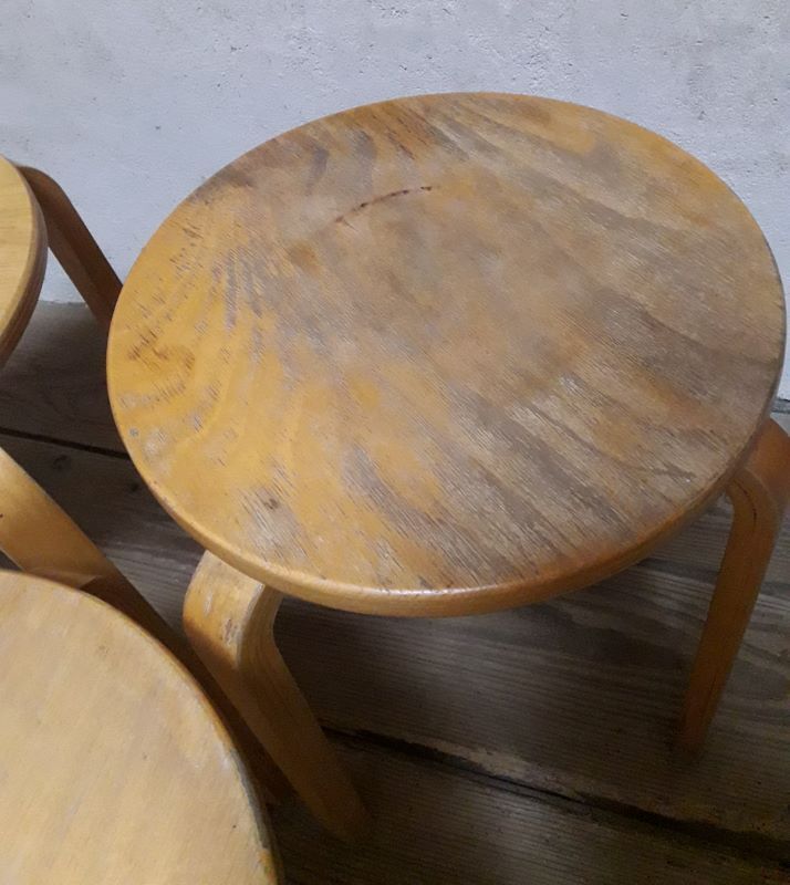 3 Stackable Scandinavian stools