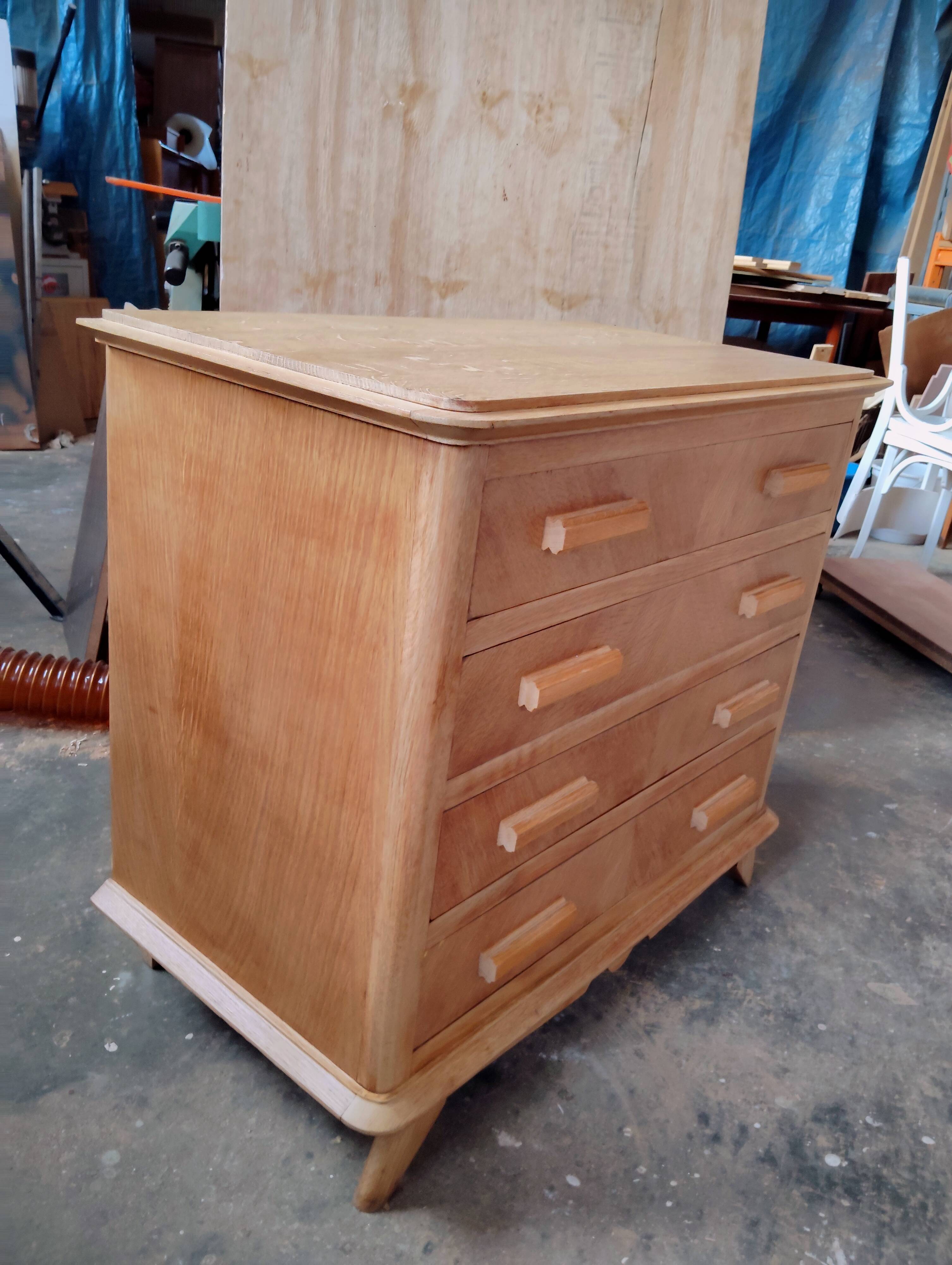 Vintage light oak chest of drawers